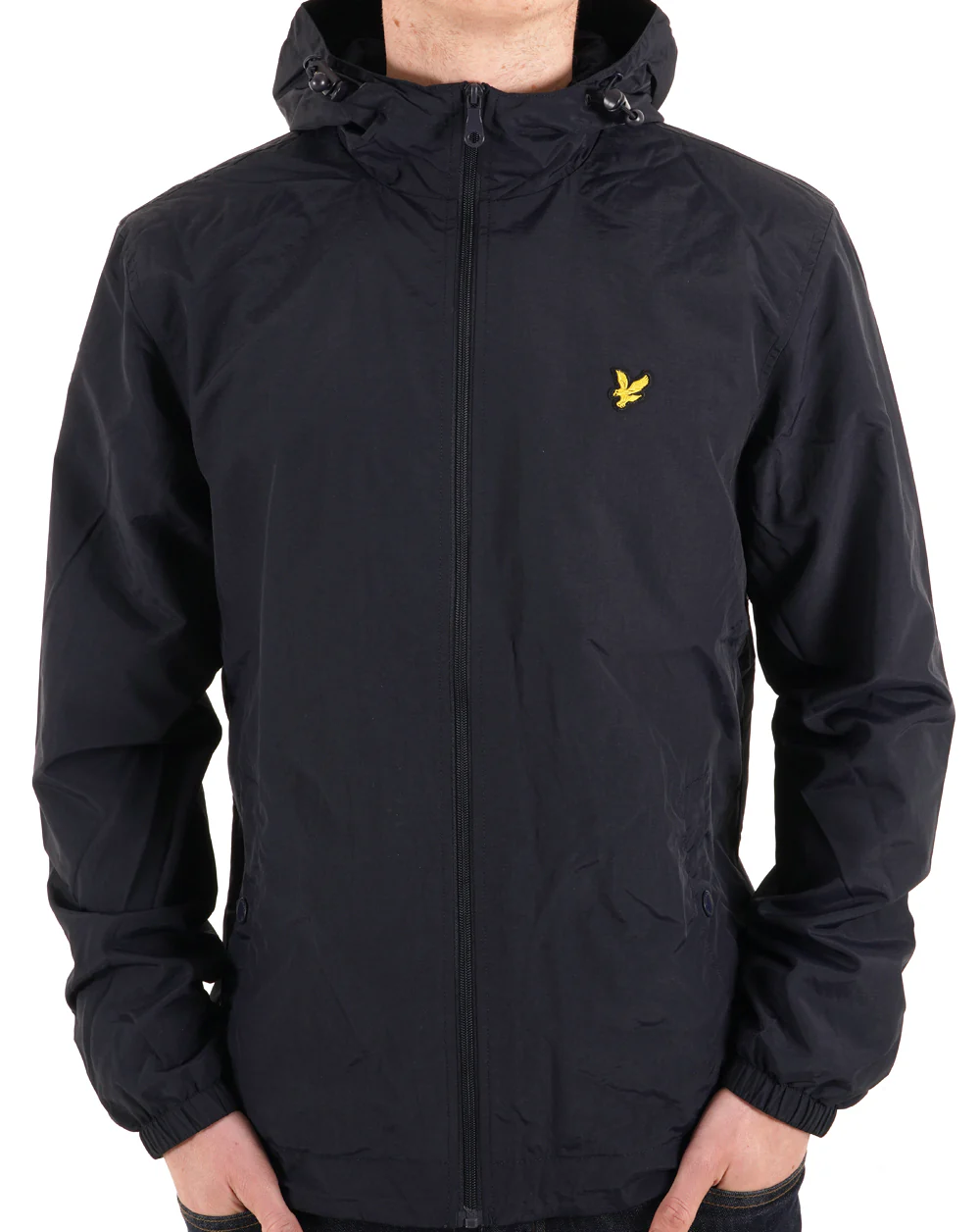 Lyle And Scott Zip Through Hooded Jacket Navy - Image 3