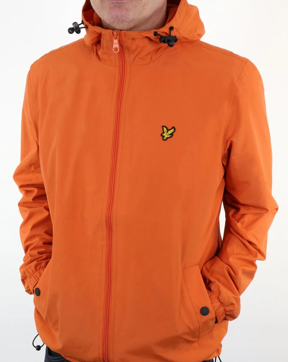 Lyle And Scott Zip Through Hooded Jacket Orange - Image 3