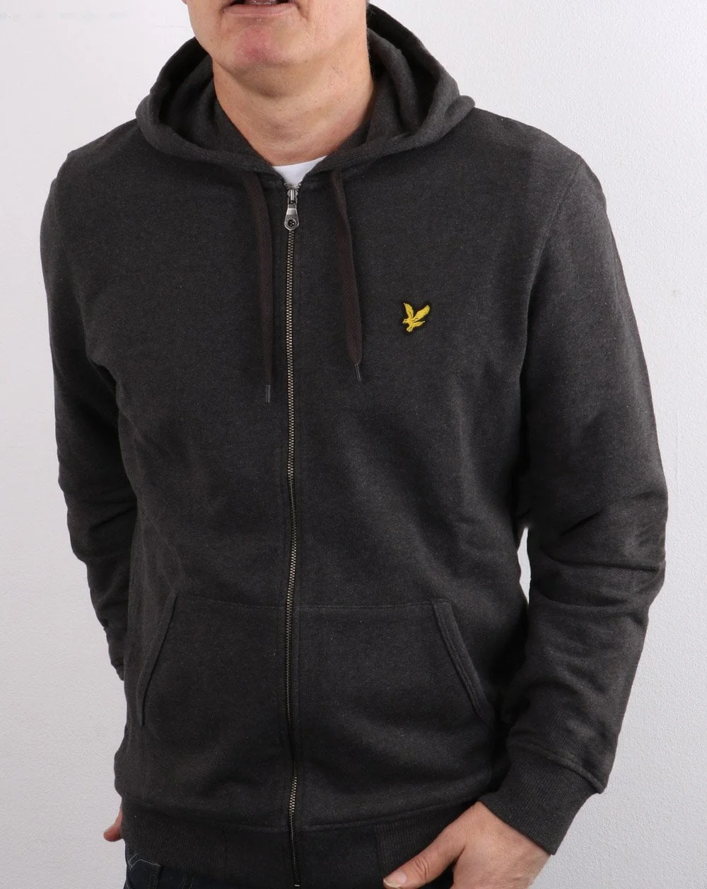 Lyle And Scott Zip Through Hoodie Charcoal Marl - Image 2