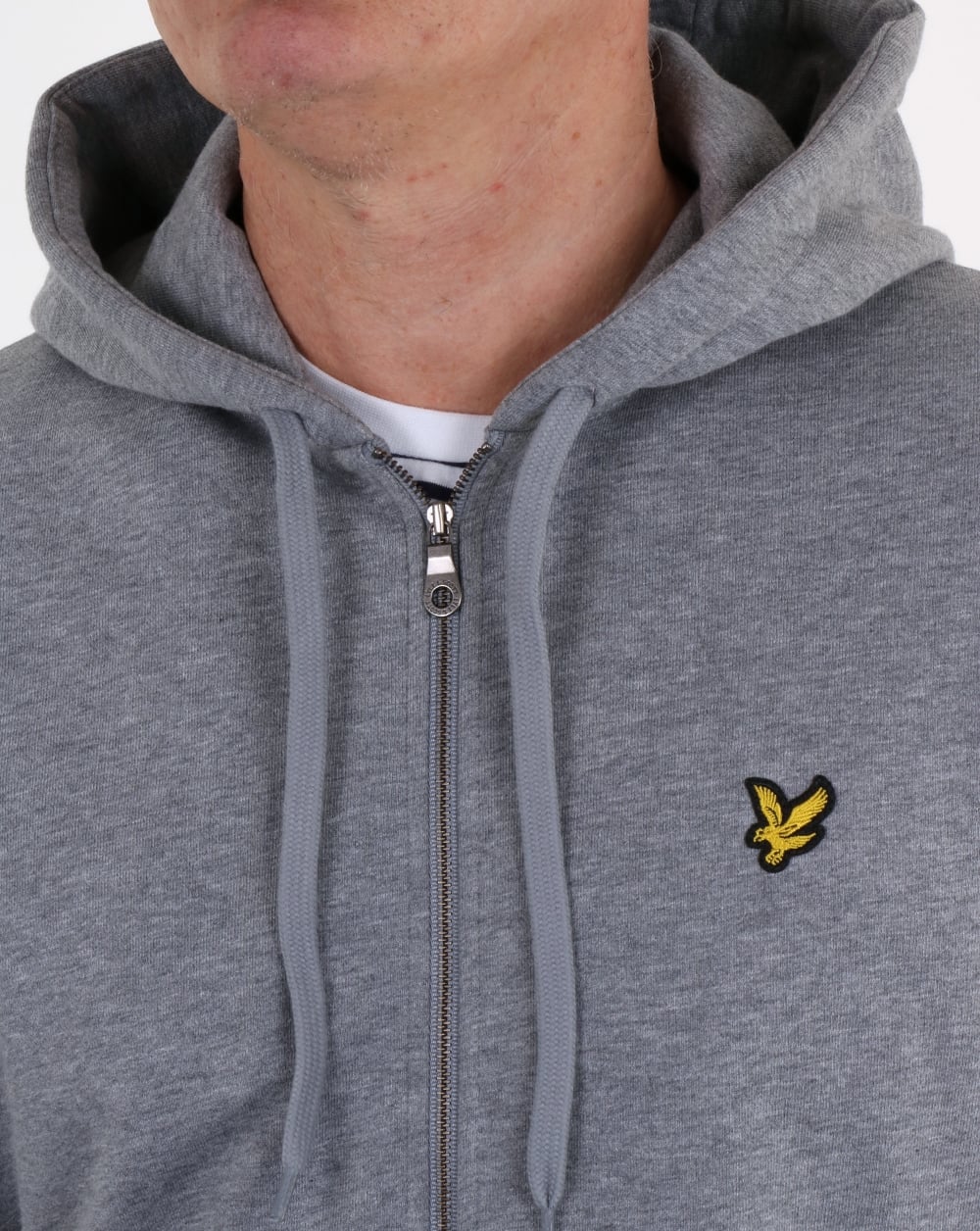 Lyle And Scott Zip Through Hoodie Mid Grey Marl - Image 2