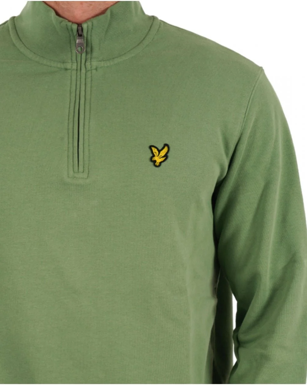 Lyle & Scott 1/4 Zip Sweatshirt Smoke Green - Image 2