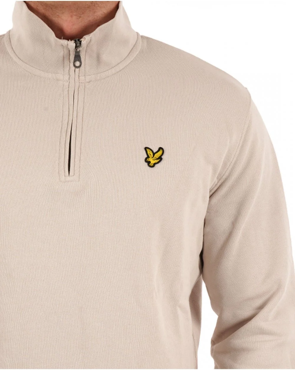Lyle & Scott 1/4 Zip Sweatshirt Stone - Image 2