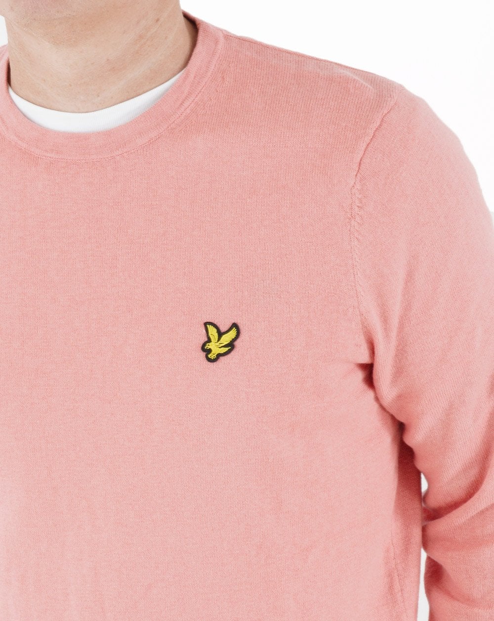 Lyle & Scott Cotton Merino Crew Jumper Rose - Image 3