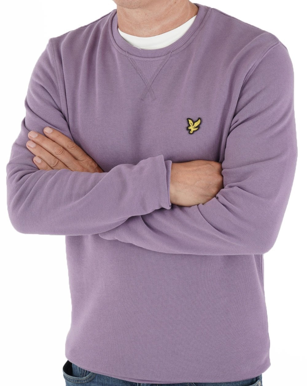 Lyle & Scott Crew Neck Sweatshirt Purple - Image 3