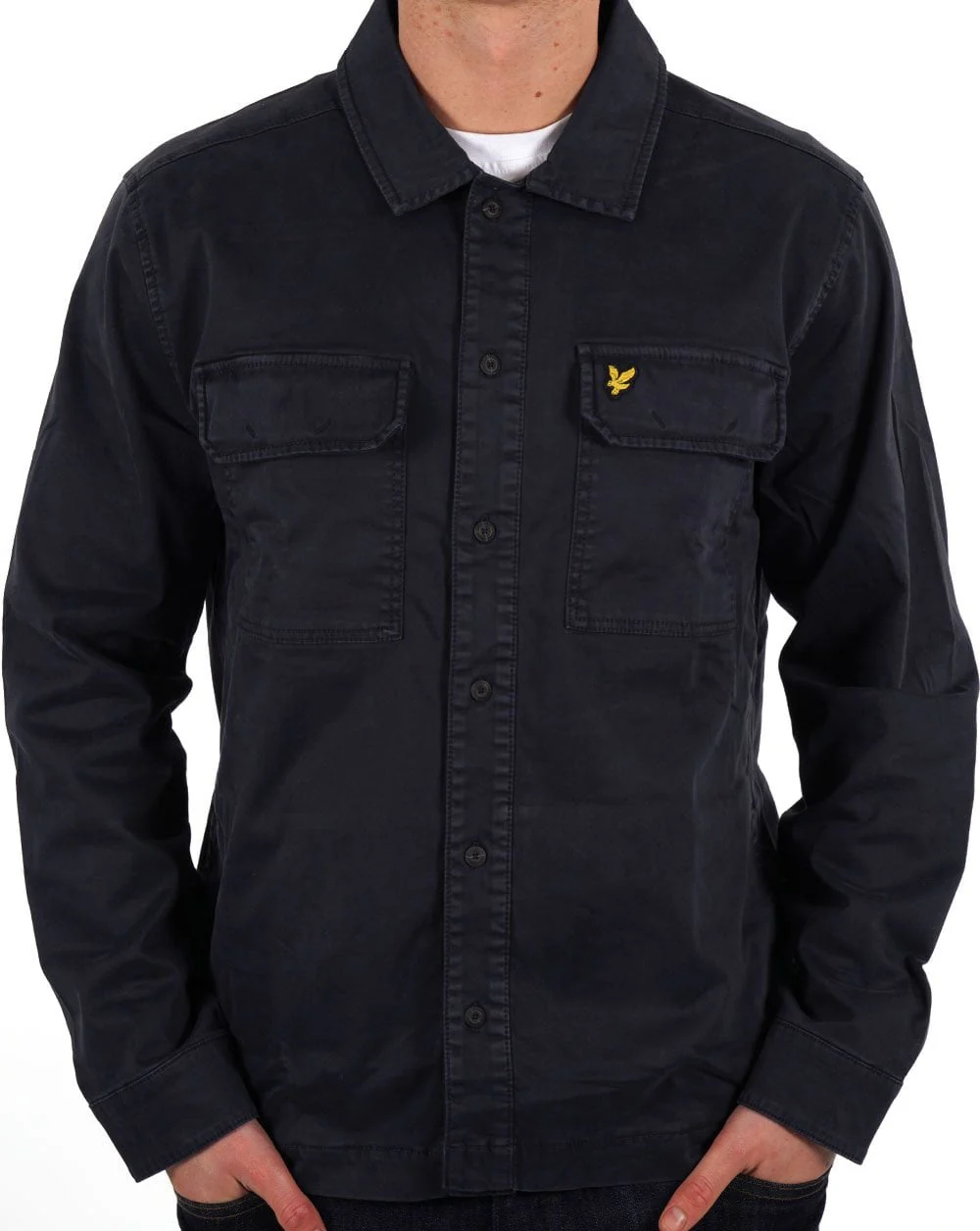 Lyle & Scott Garment Dyed Overshirt Dark Navy