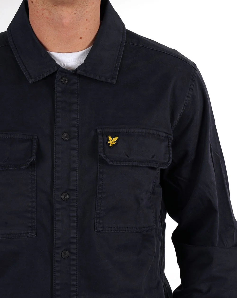 Lyle & Scott Garment Dyed Overshirt Dark Navy - Image 2