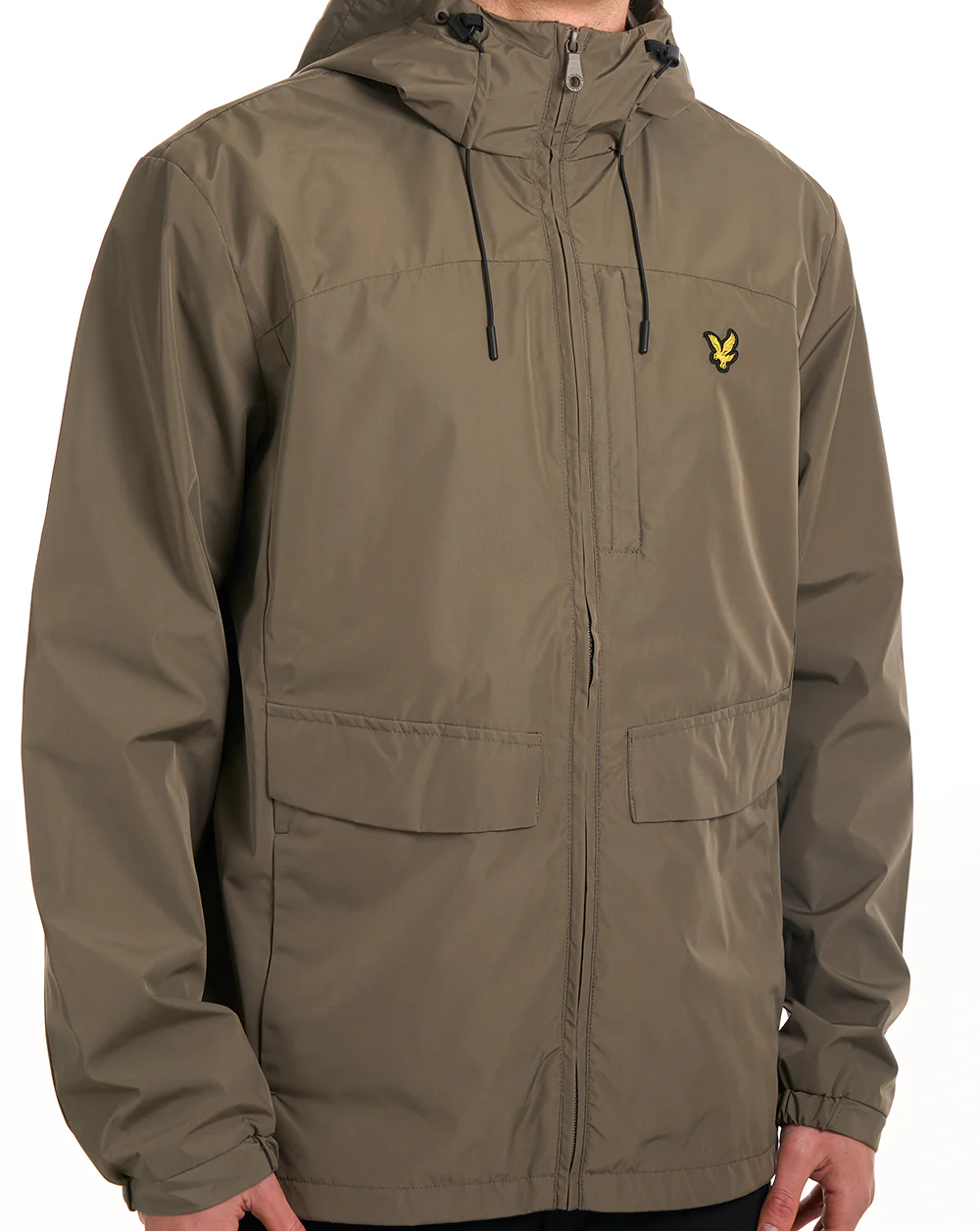 Lyle & Scott Lightweight Hooded Jacket Khaki Ash - Image 3