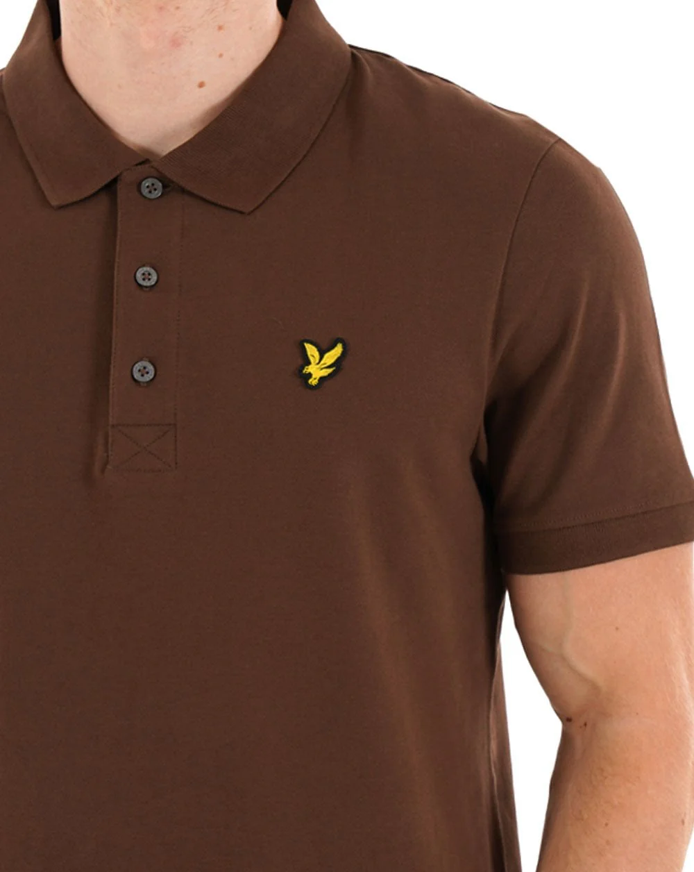 Lyle & Scott Plain Polo Shirt Bottle Brown - Image 2
