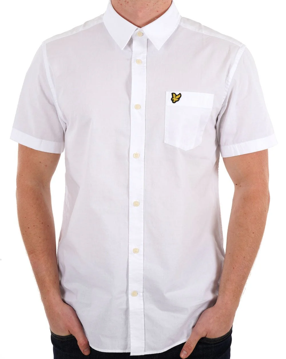 Lyle & Scott Plain Poplin Short Sleeve Shirt White