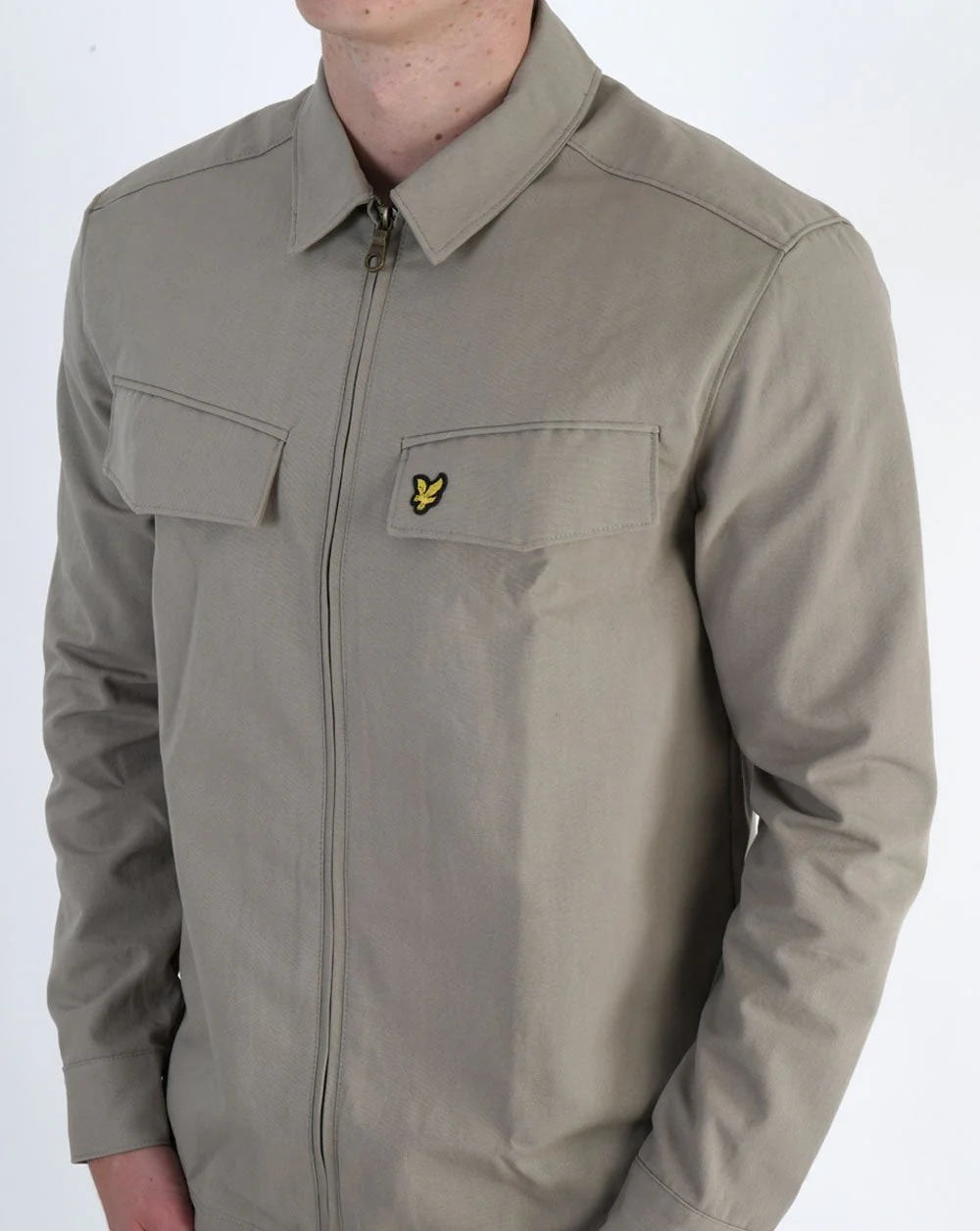 Lyle & Scott Pocket Overshirt Khaki Smoke - Image 2