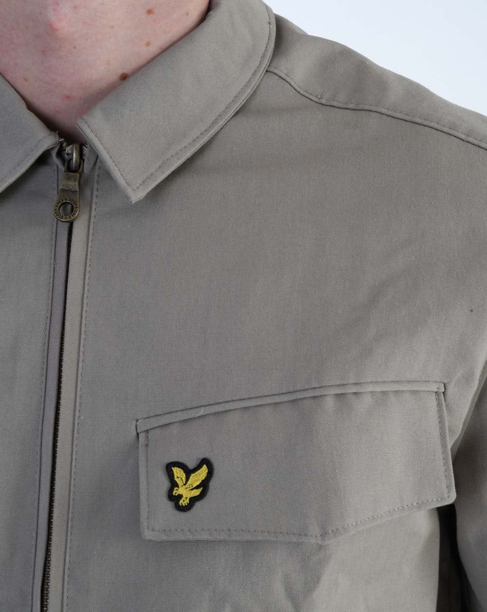 Lyle & Scott Pocket Overshirt Khaki Smoke - Image 4