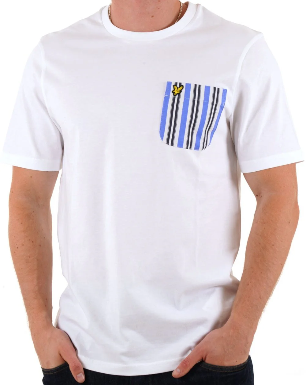 Lyle & Scott Stripe Pocket T Shirt White
