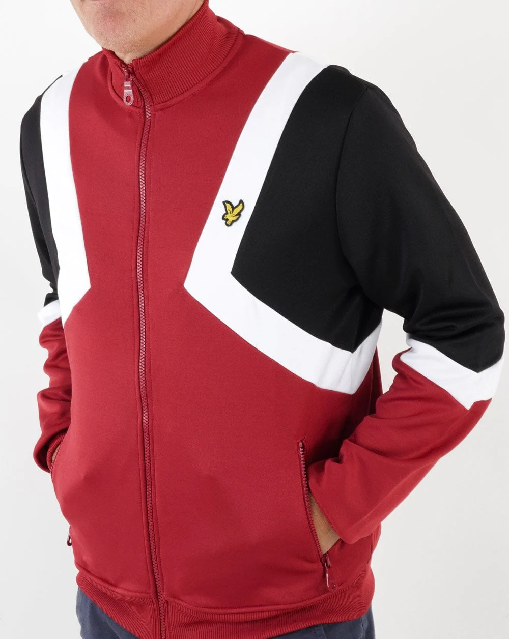 Lyle & Scott Striped Track Top Tunnel Red - Image 2