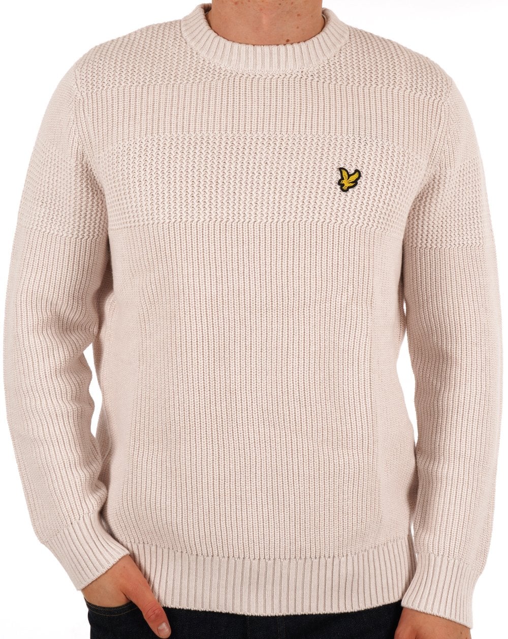 Lyle & Scott Textured Stripe Knit Jumper Light Mist
