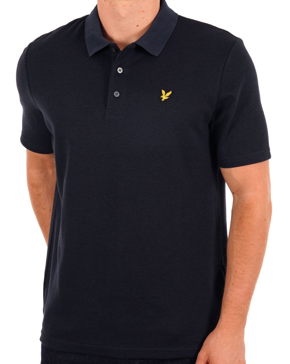 Lyle & Scott Tonal Texture Polo Navy - Image 3