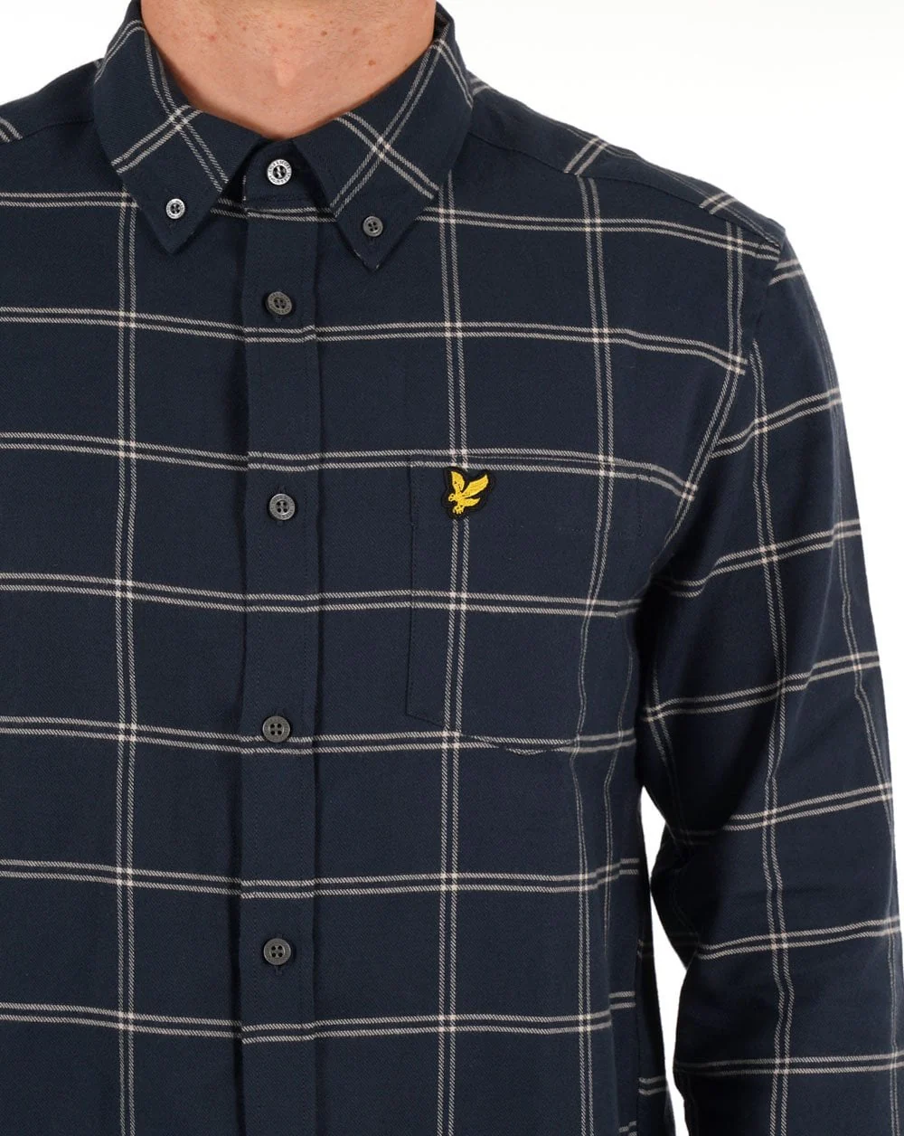 Lyle & Scott Windowpane Shirt Navy - Image 2