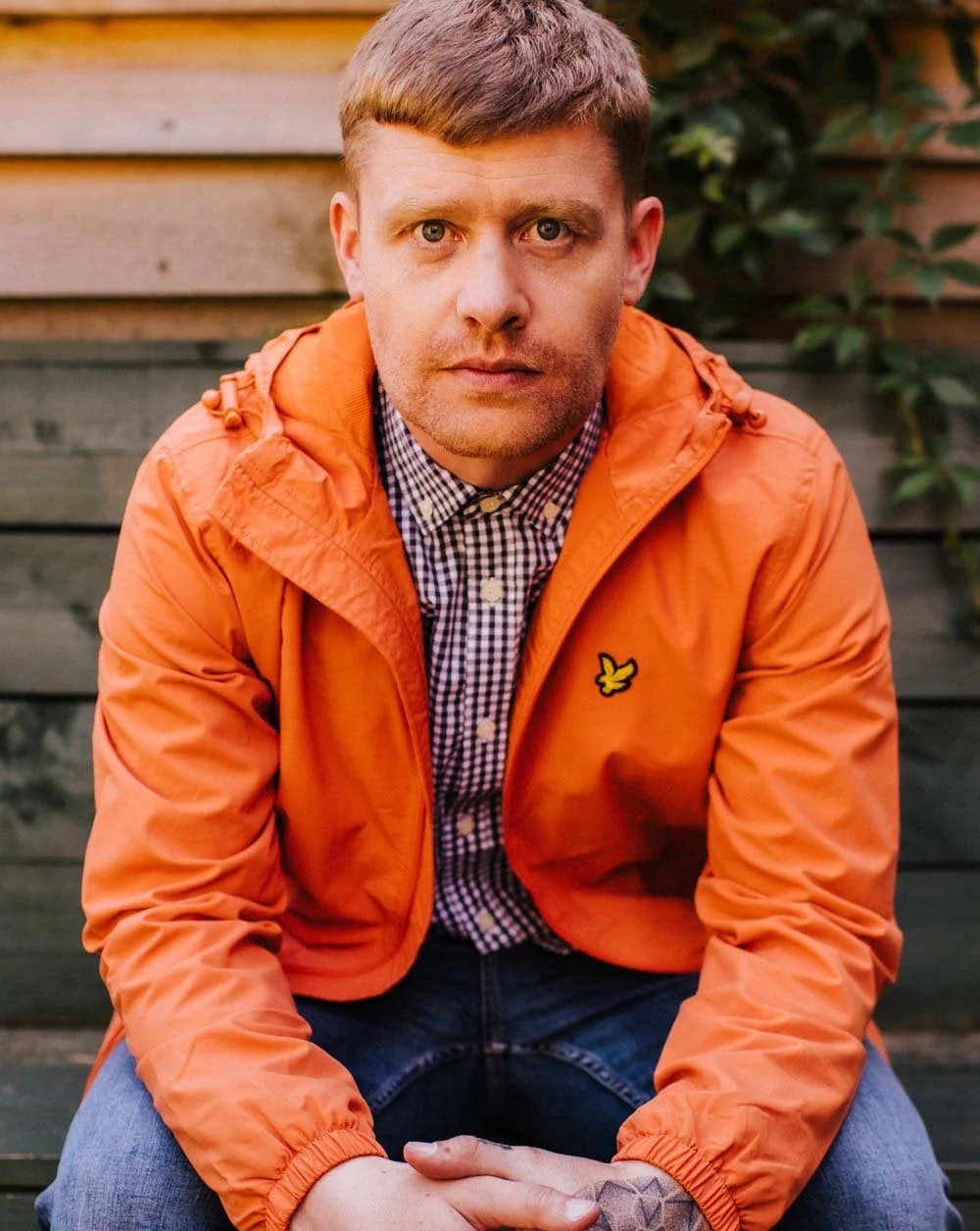 Lyle & Scott Zip Through Hooded Jacket Burnt Orange - Image 2