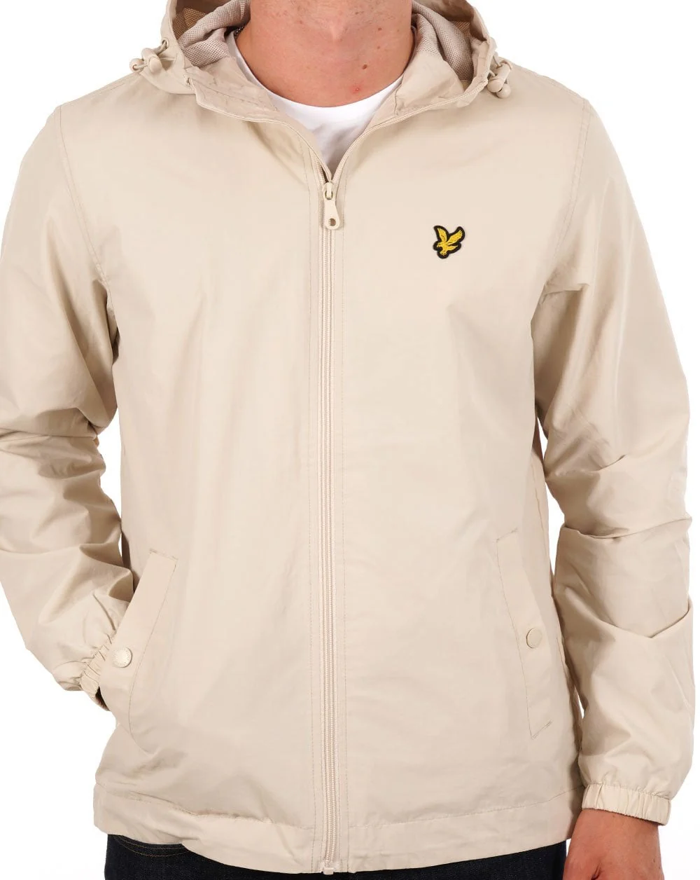 Lyle & Scott Zip Through Hooded Jacket Stone - Image 2