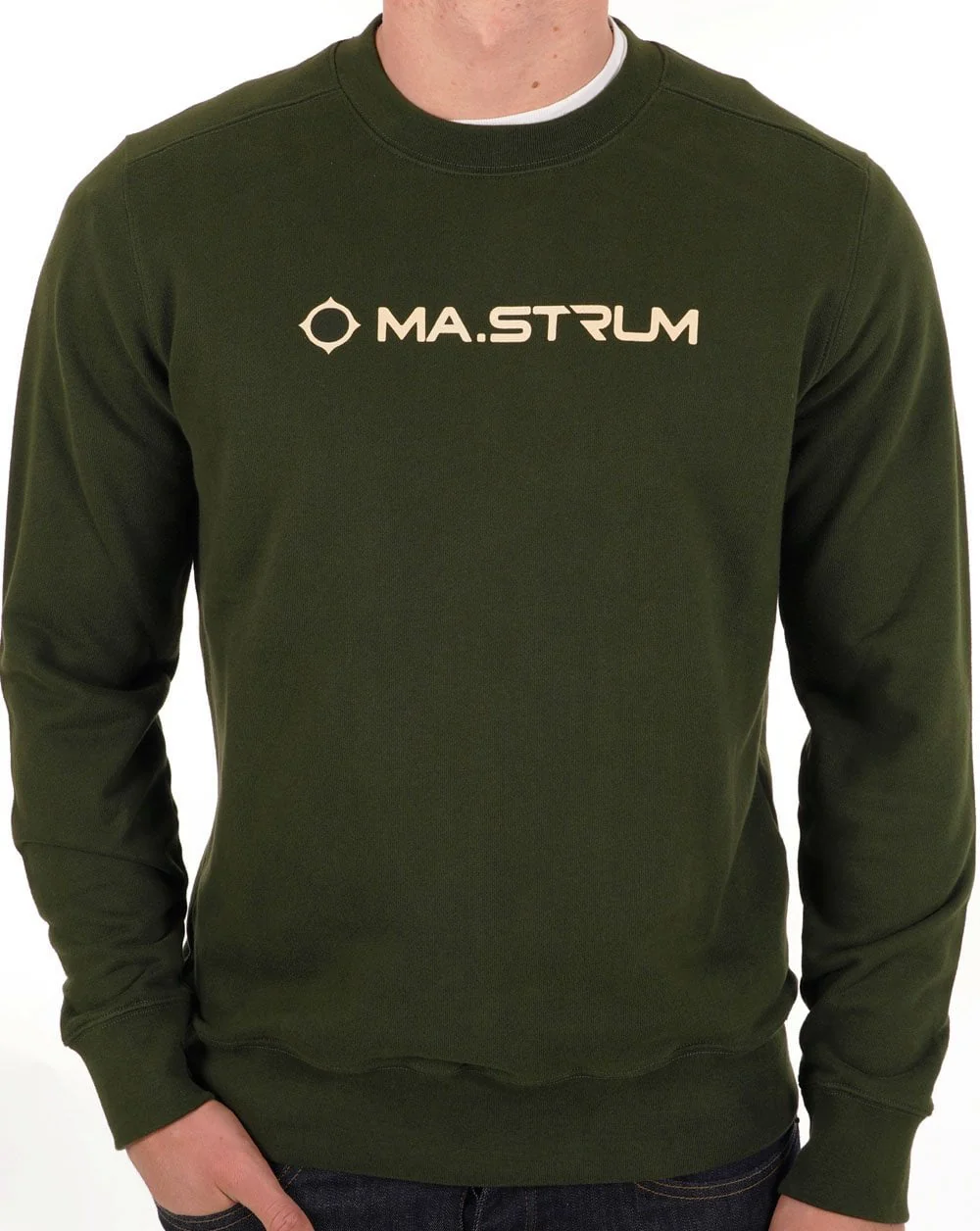 Ma.strum Chest Print Crew Sweat Dark Green - Image 3