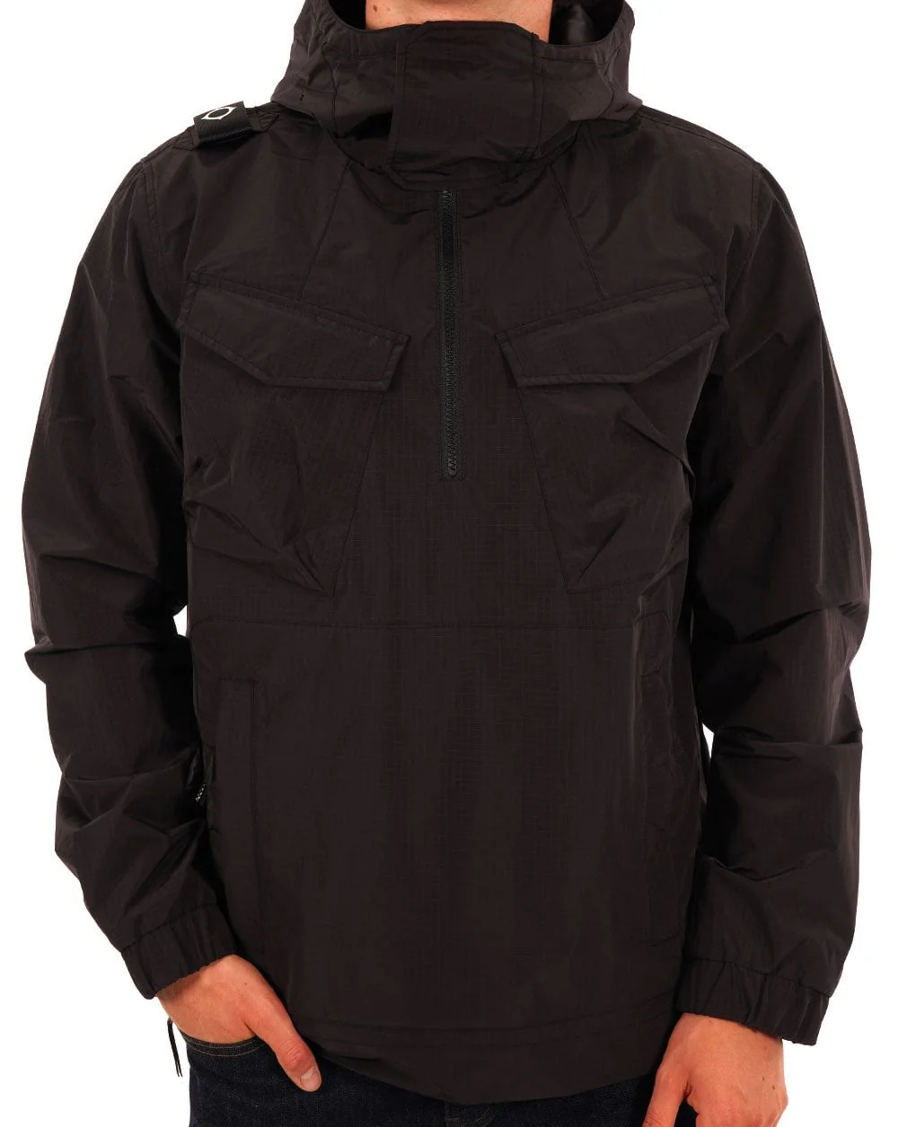 Ma.strum Nylon Grid Smock Black - Image 5
