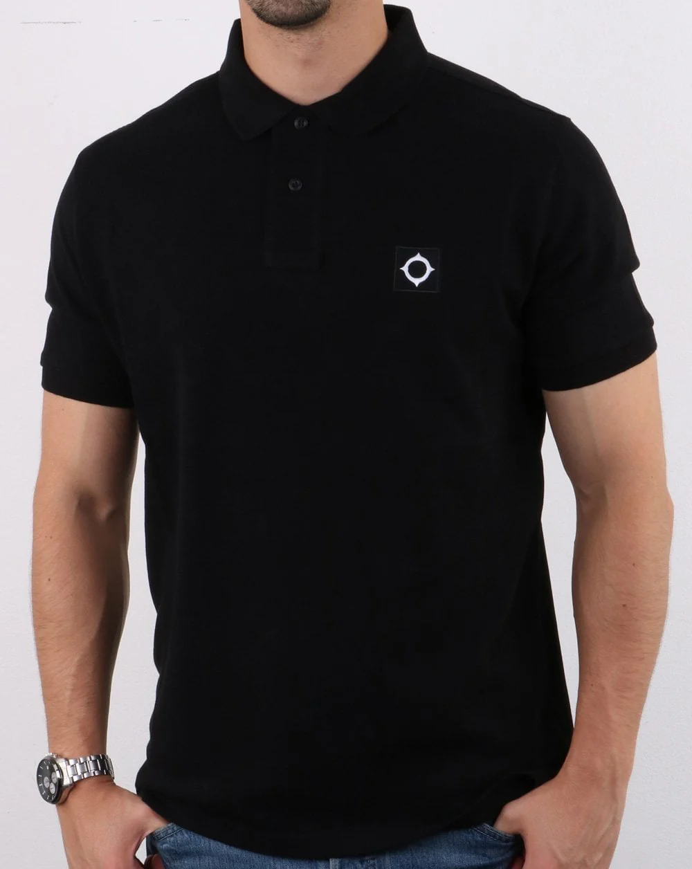 Ma.strum Pique Polo Black