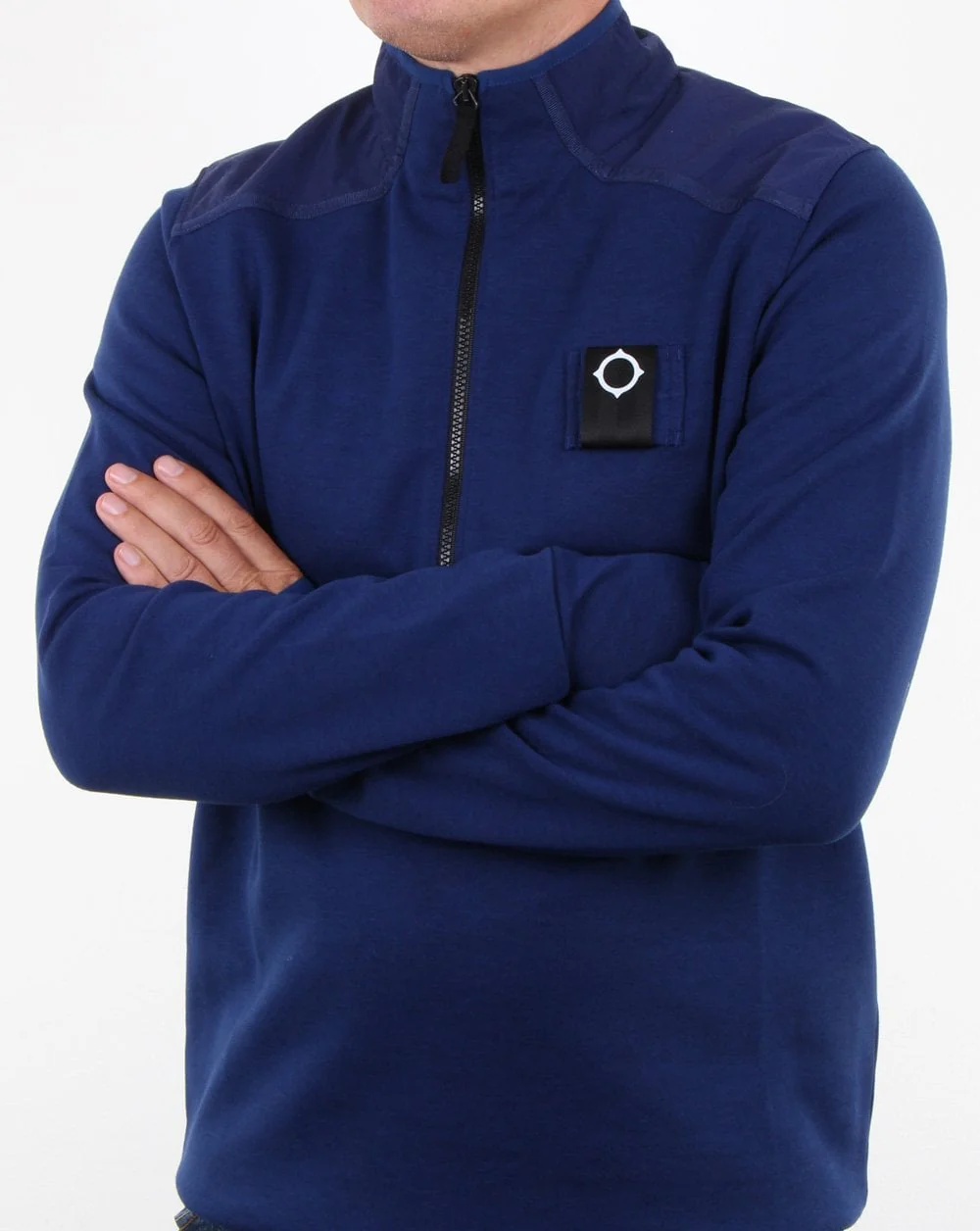 Ma.strum Quarter Zip Sweatshirt Dark Indigo - Image 2