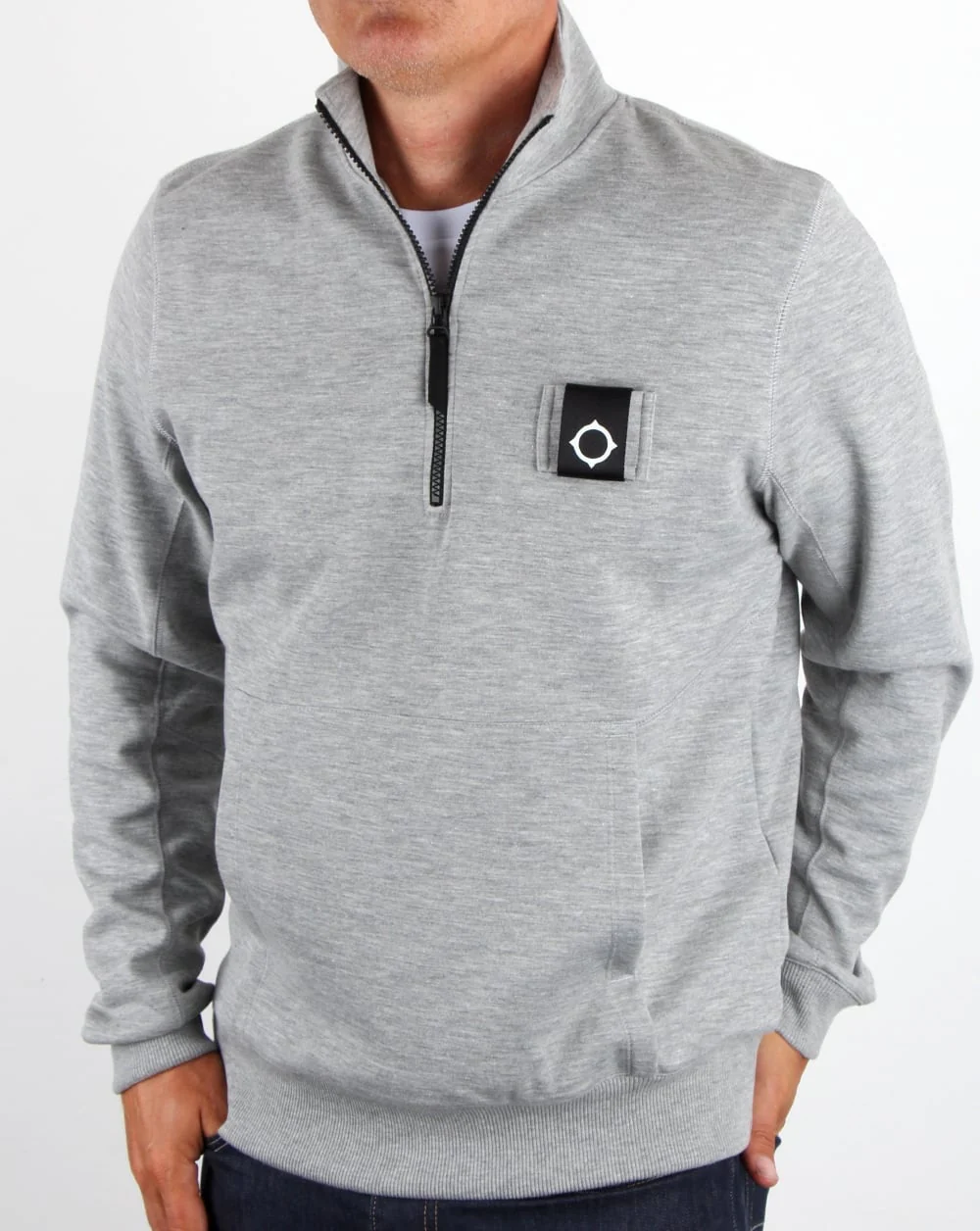 Ma.strum Scamp Funnel Neck Grey Melange - Image 4