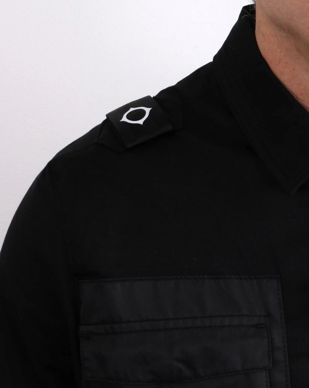 Ma.strum Zip Through Overshirt Jet Black - Image 2