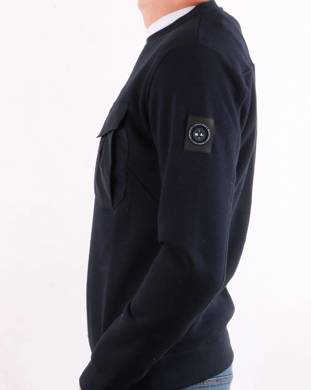 Marshall Artist Acier Crew Neck Sweatshirt Navy - Image 2
