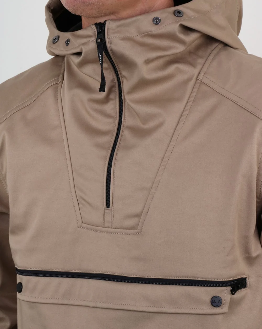 Marshall Artist British Microtwill 1/4 zip jacket Stone - Image 2