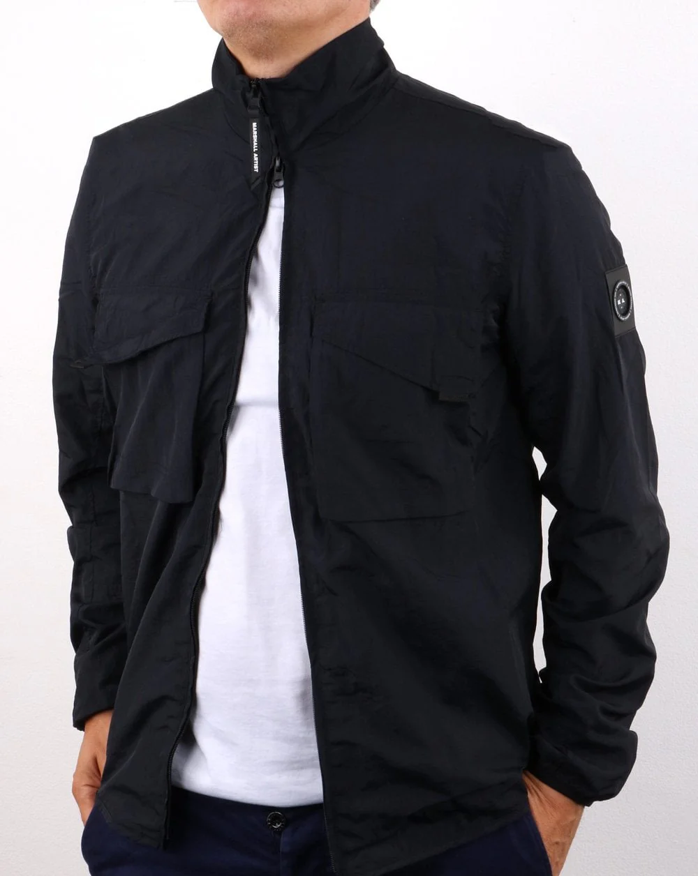 Marshall Artist Garment Dyed Parachute Overshirt Navy - Image 2