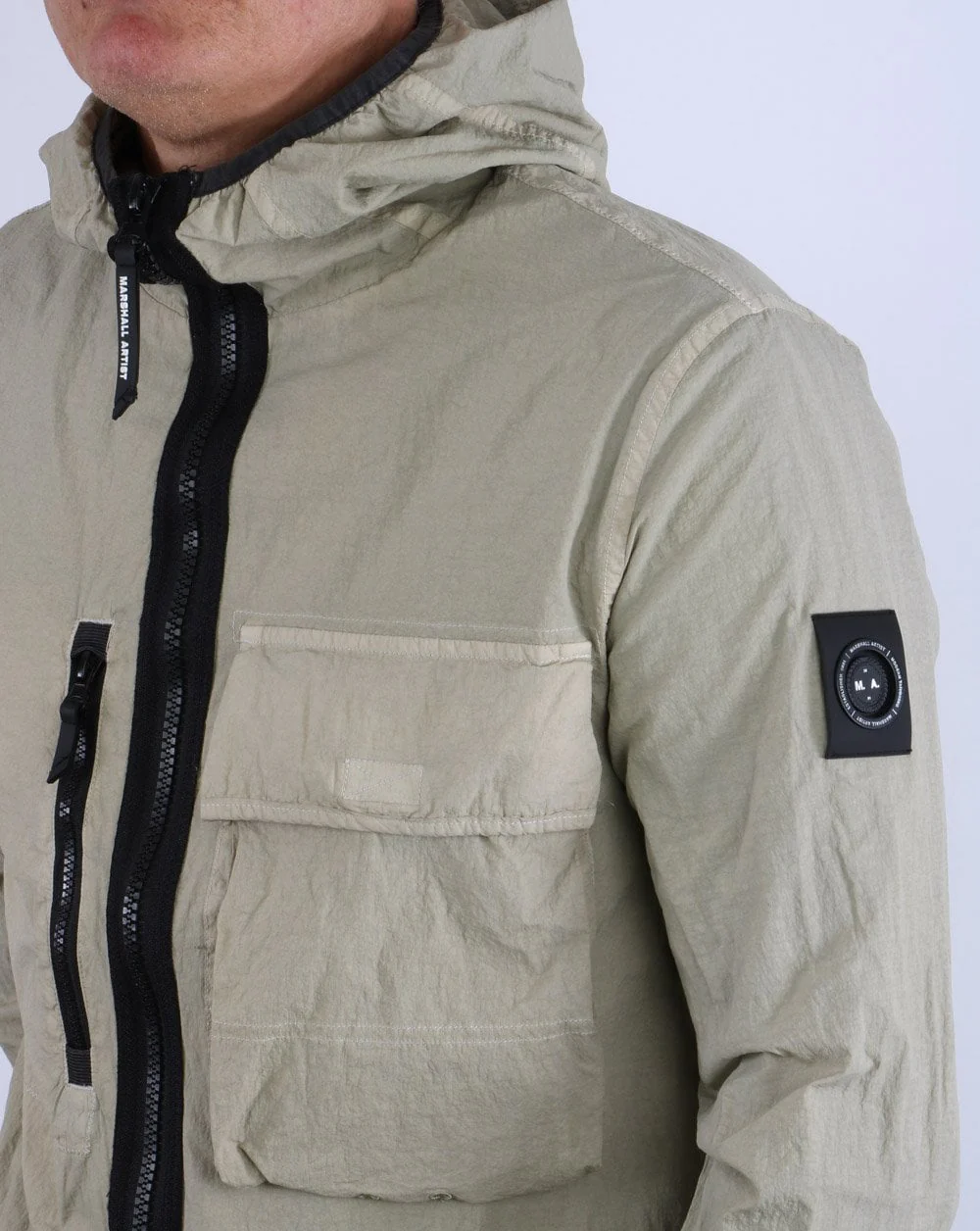 Marshall Artist Gd Hooded Overshirt Stone - Image 3
