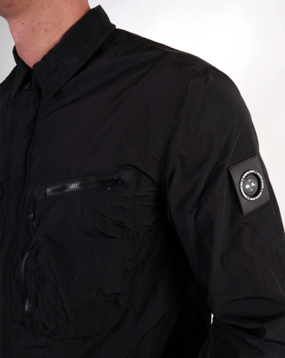 Marshall Artist Krinkle Nylon Overshirt Black - Image 2