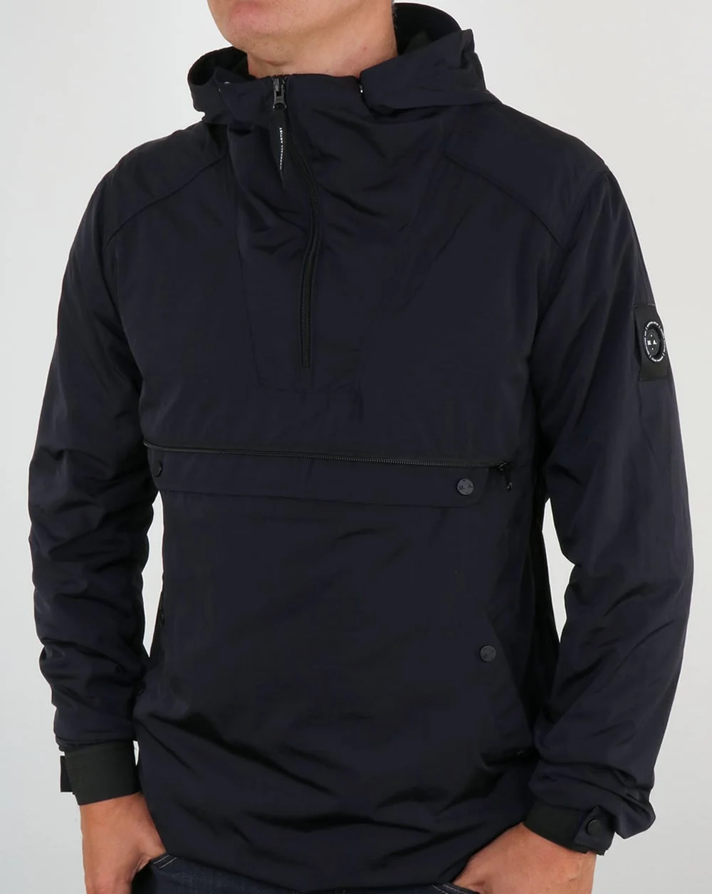 Marshall Artist Liquid Nylon Half Zip Jacket Navy