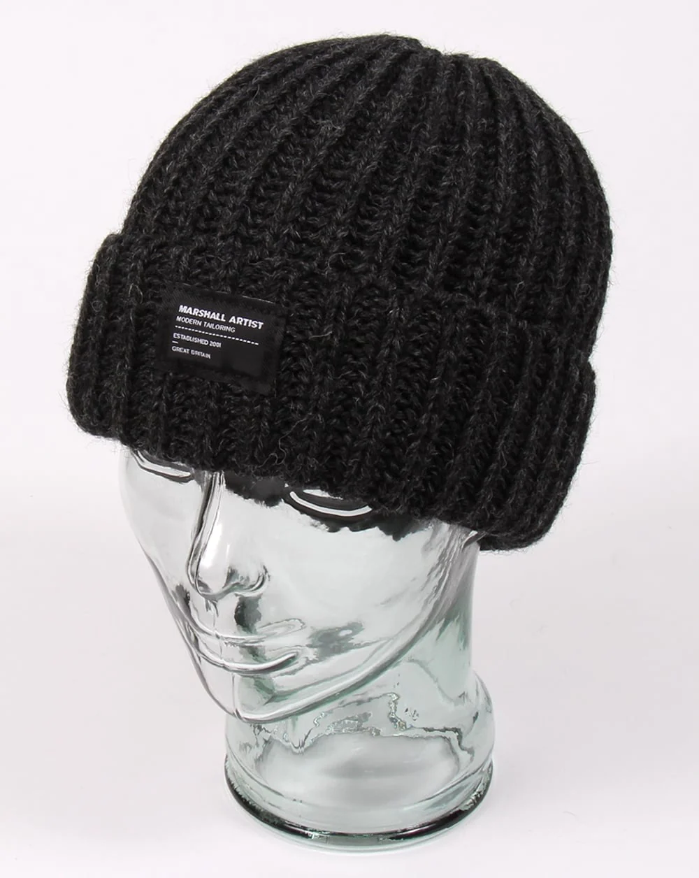 Marshall Artist Made In England Wool Beanie Charcoal Grey
