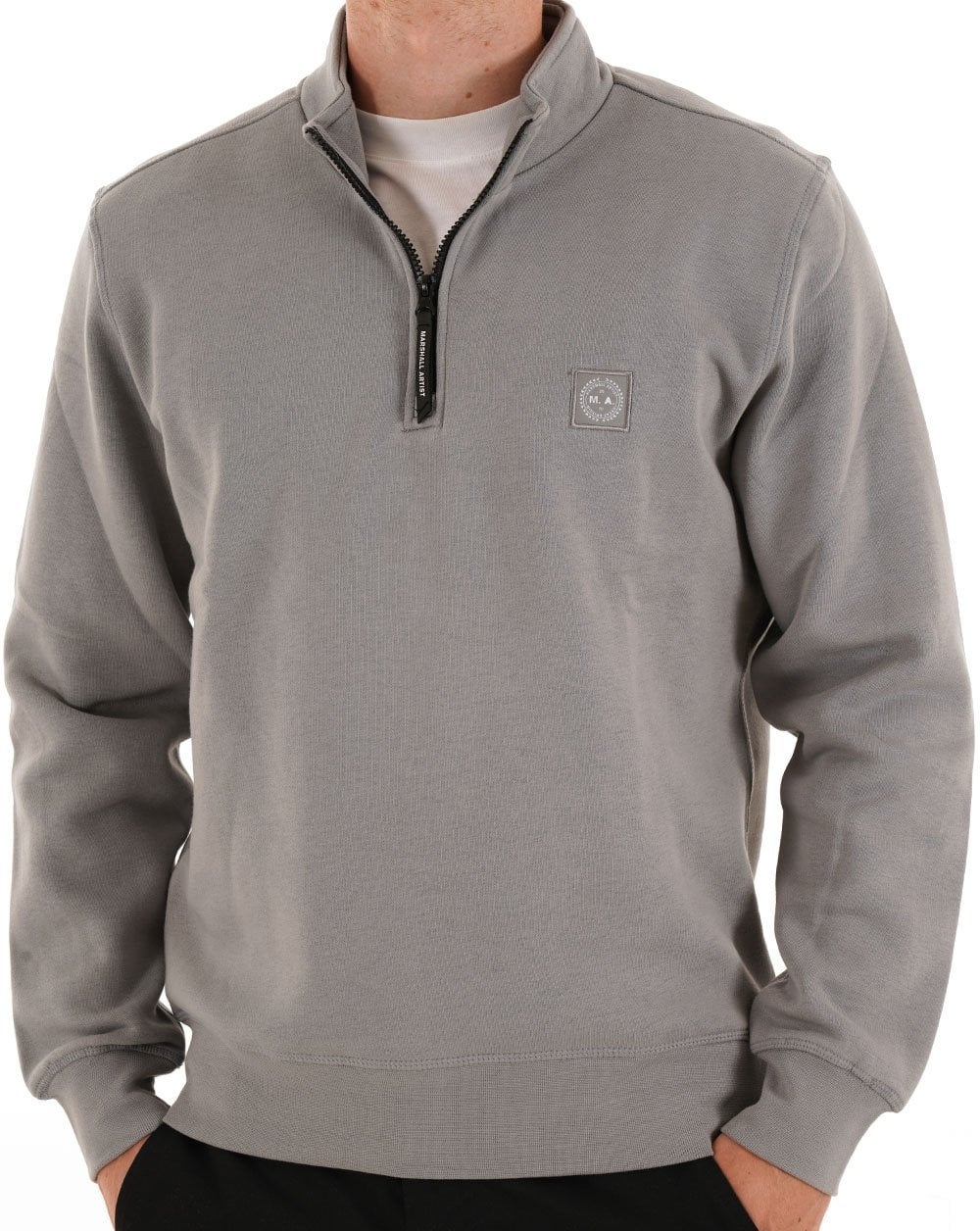 Marshall Artist Marchio 1/4 Zip Sweat Monument Grey - Image 3
