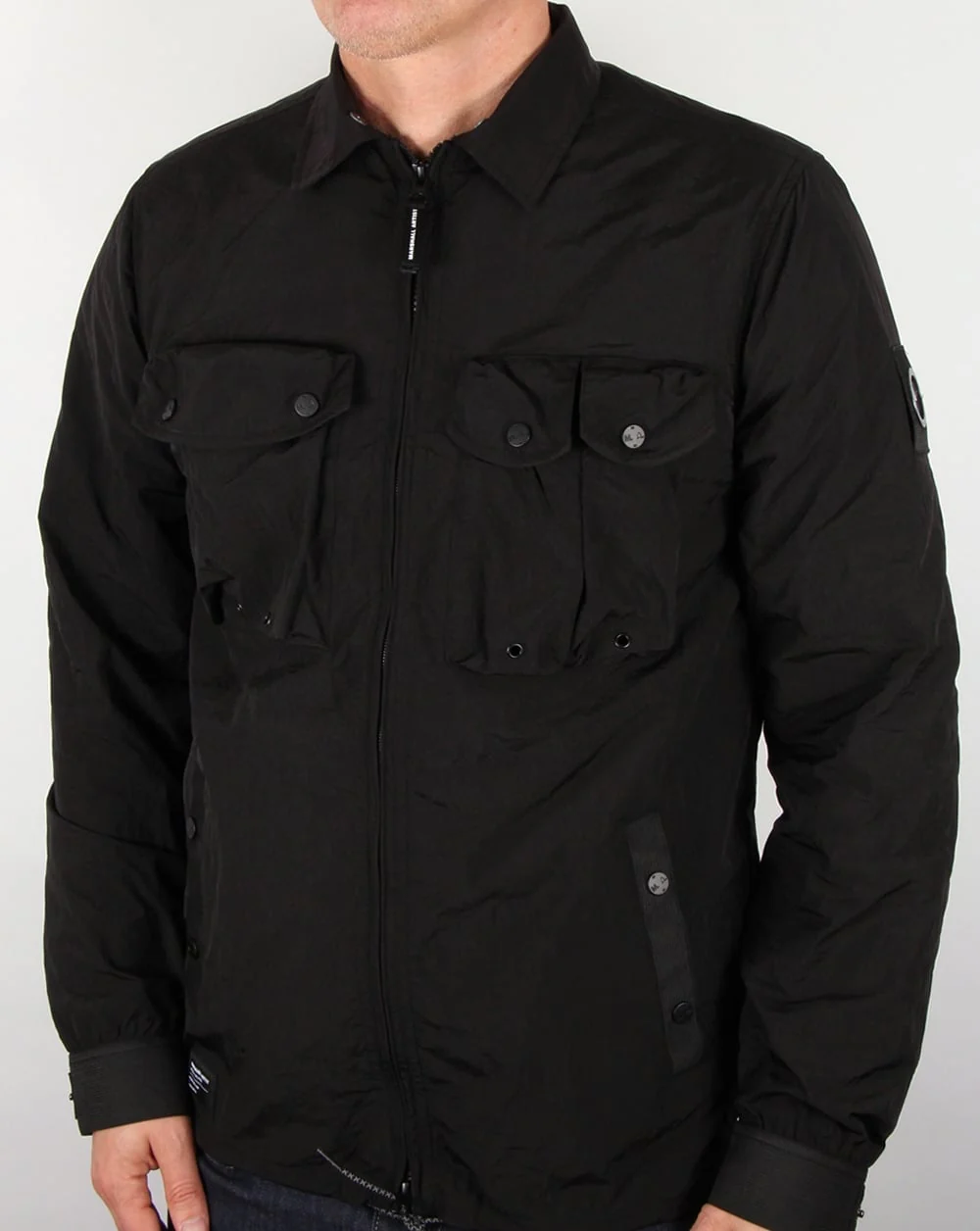 Marshall Artist Multi Pocket Overshirt Jacket Black