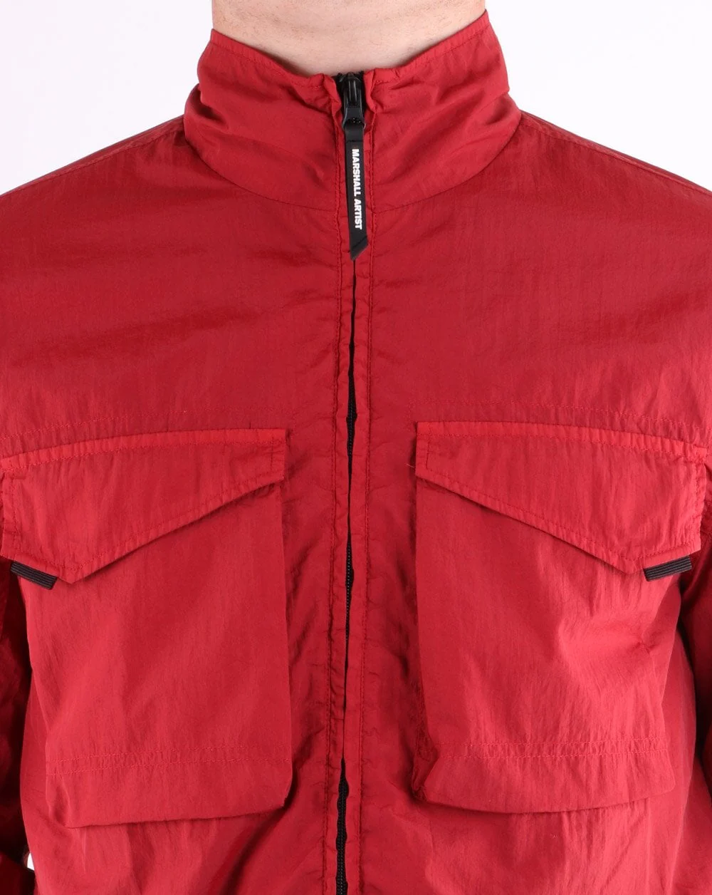 Marshall Artist Overshirt Jacket in Lucid Red - Image 5