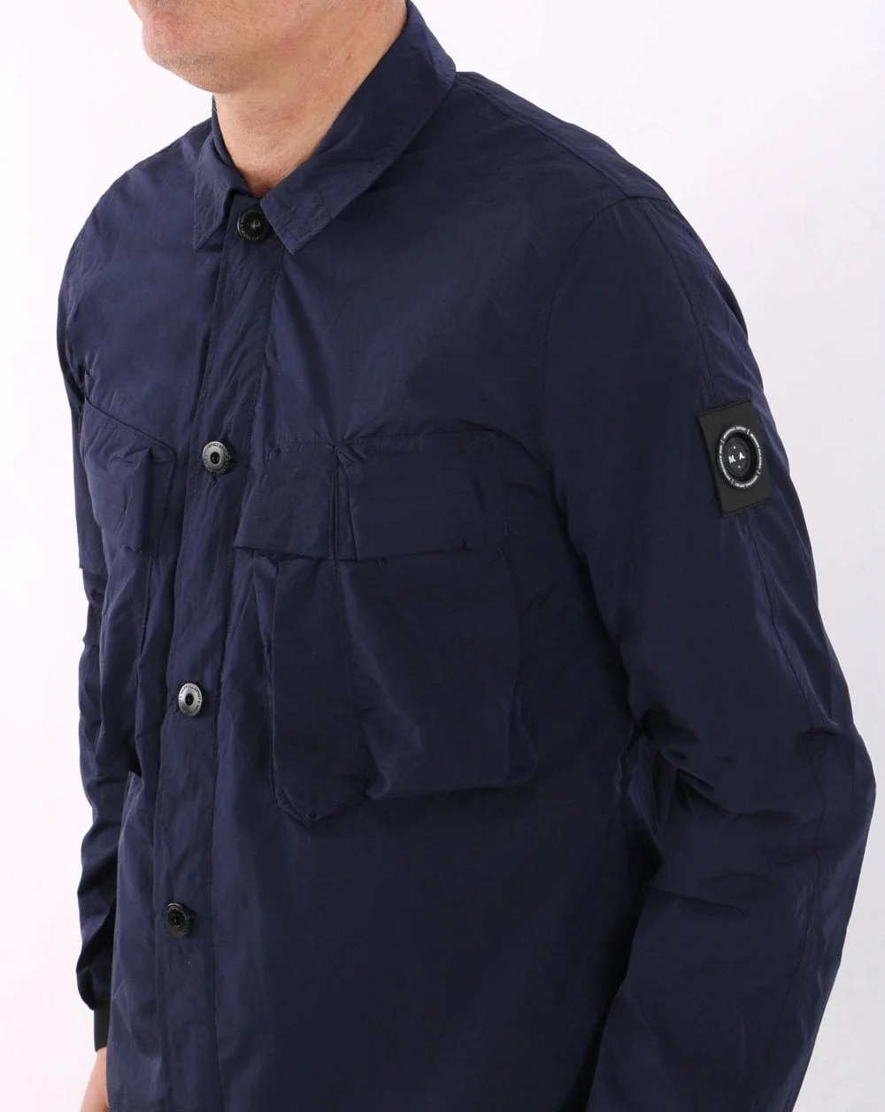 Marshall Artist Quinto Molecular Overshirt Navy - Image 4