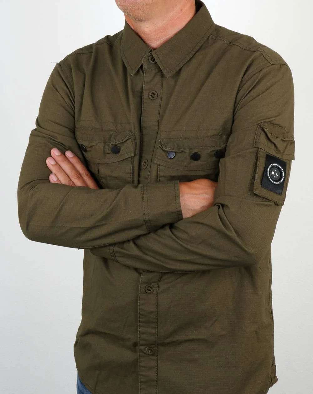 Marshall Artist Ripstop Overshirt Khaki - Image 3