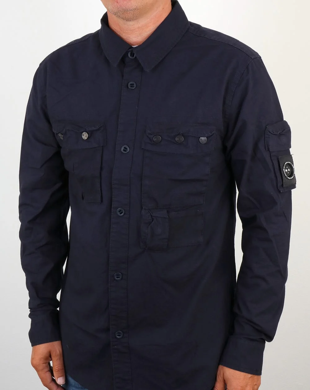 Marshall Artist Ripstop Overshirt Navy - Image 3