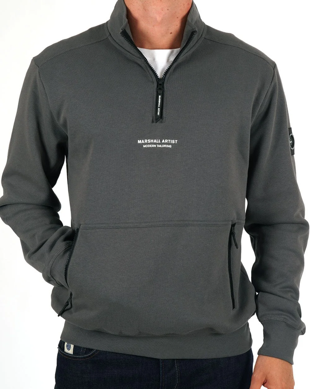 Marshall Artist Siren 1/4 Zip Sweat Slate Grey - Image 2