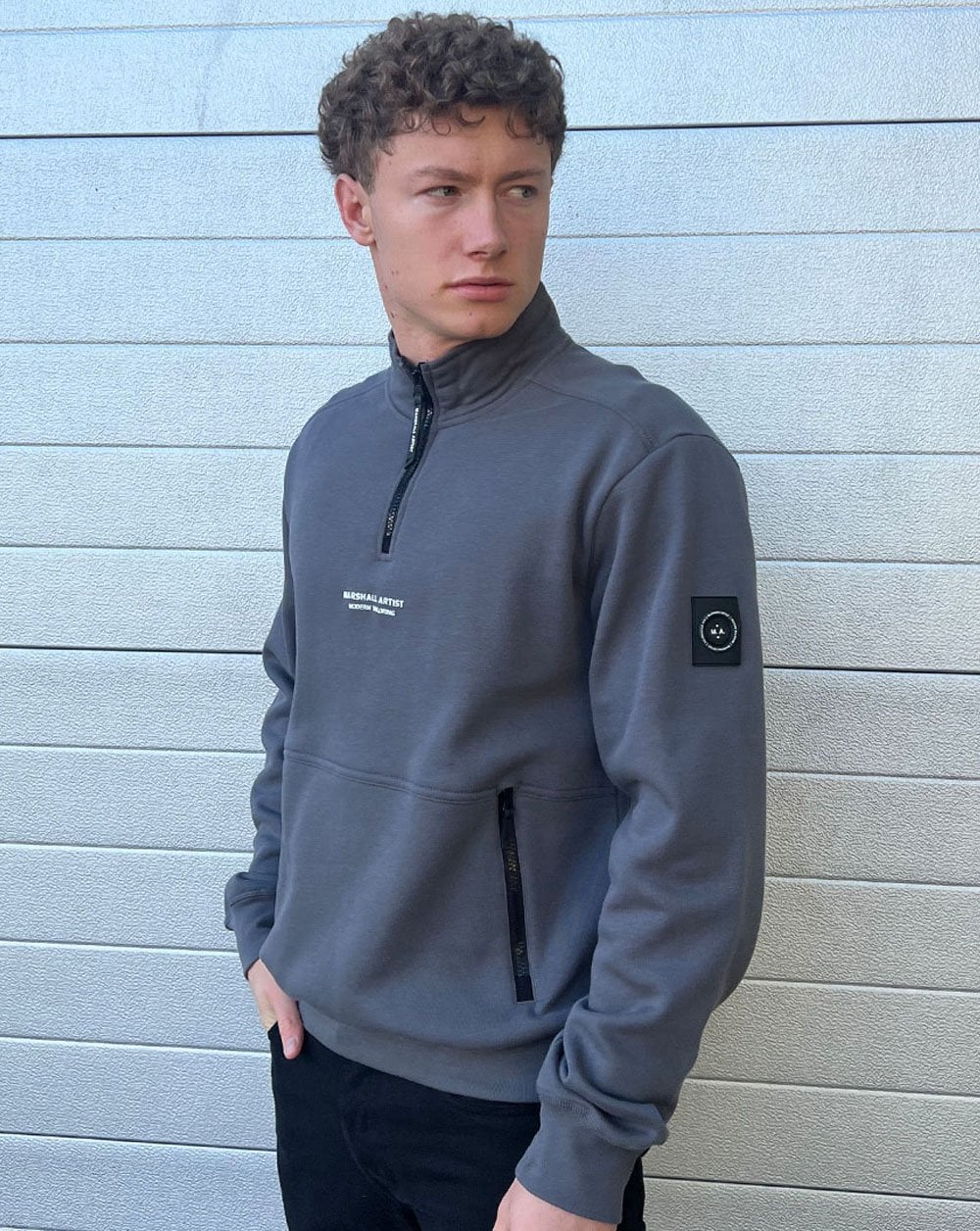 Marshall Artist Siren 1/4 Zip Sweat Slate Grey - Image 3