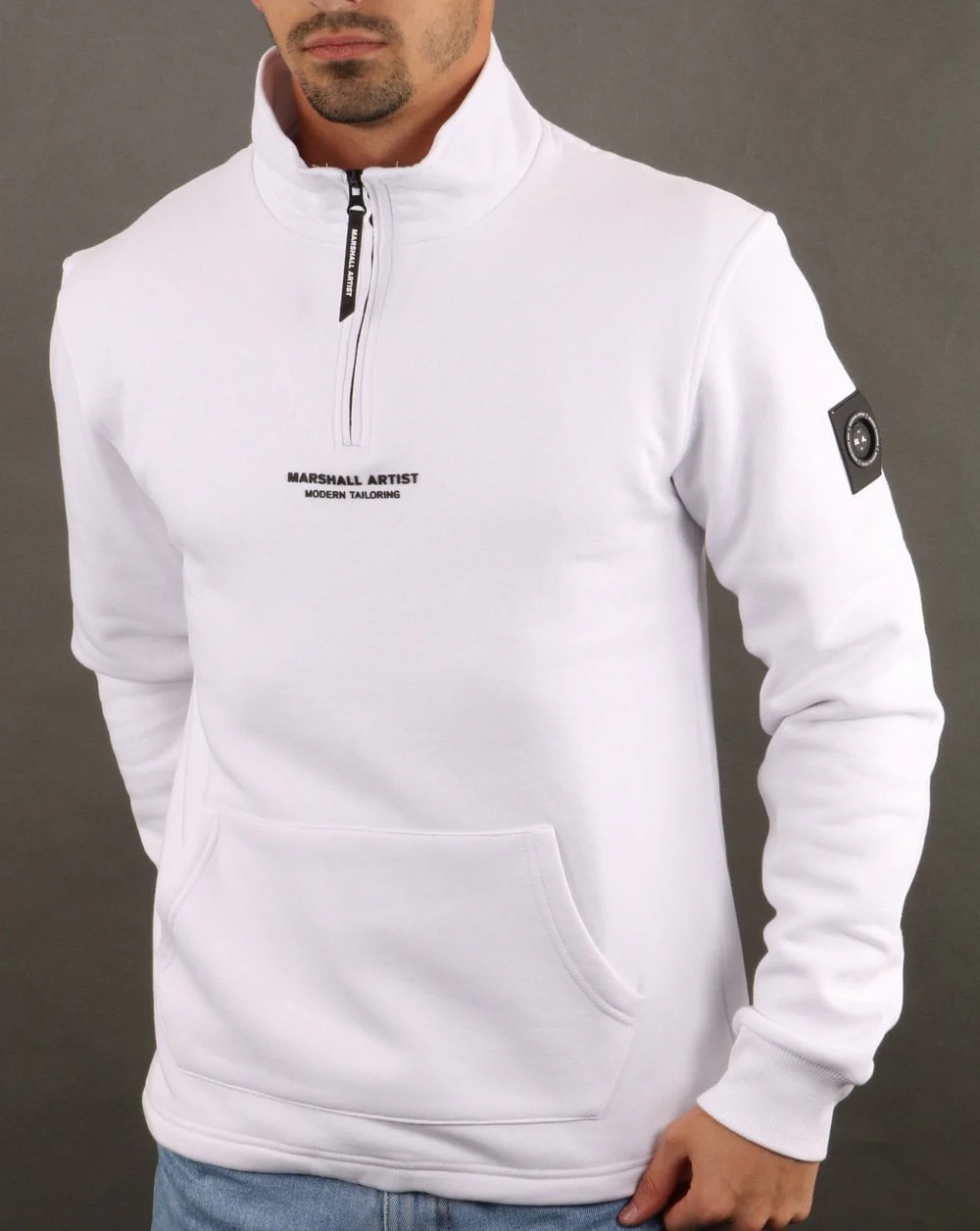 Marshall Artist Siren Half Zip Sweatshirt White - Image 3