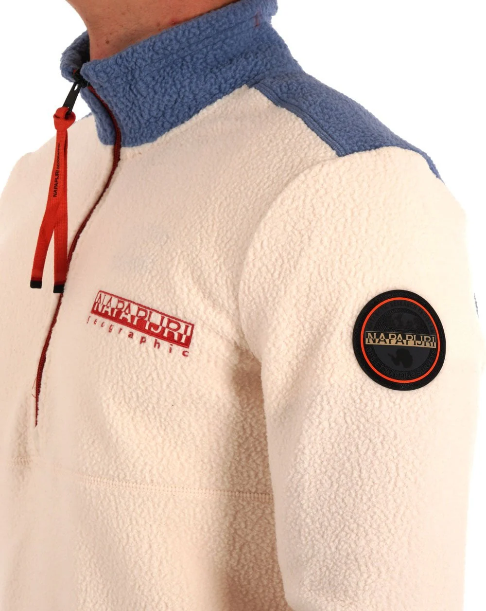 Napapijri Anderby Half Zip Fleece Ecru - Image 2