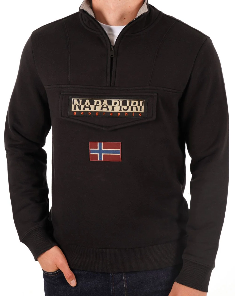 Napapijri Burge Half Zip Sweatshirt Black - Image 2