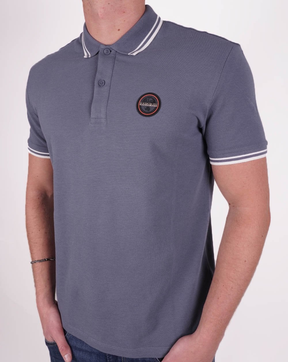 Napapijri Macas Polo Blue Grey - Image 3