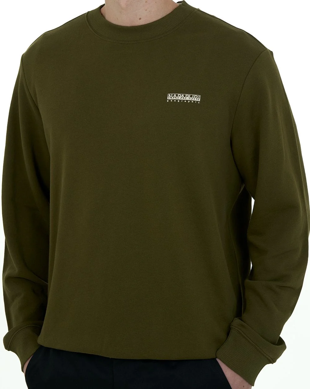 Napapijri Small Box Sweatshirt Dark Olive - Image 2