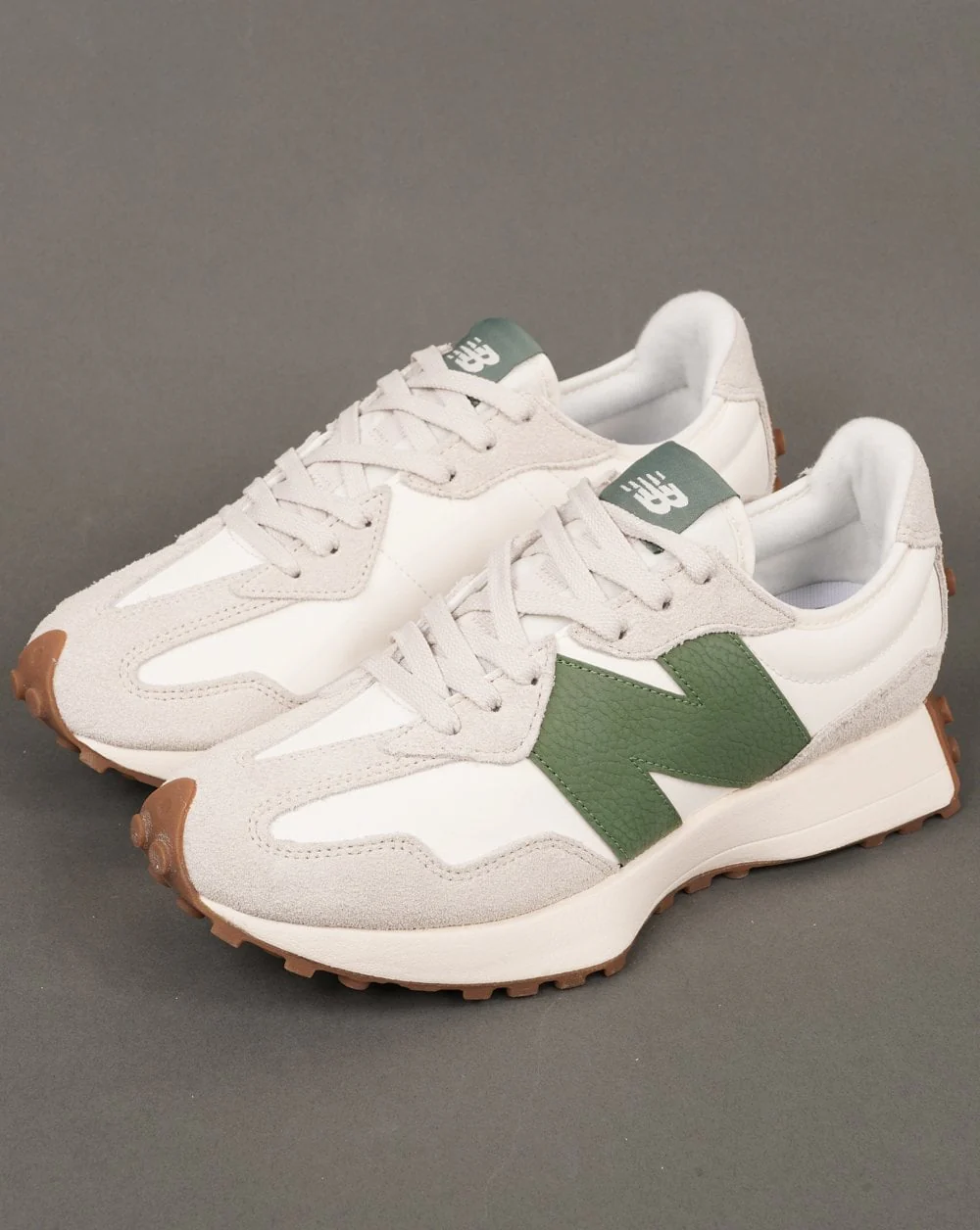 New Balance 327 Trainers White/Green - Image 2