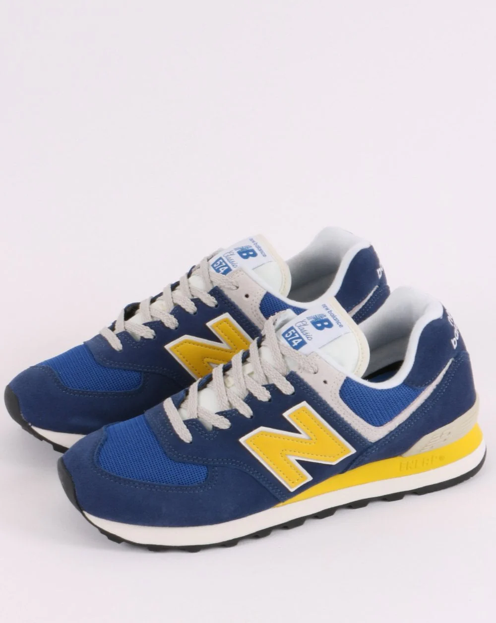 New Balance 574 Trainer Blue/Yellow - Image 3